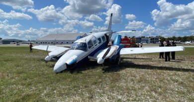 Private plane misses runway at Executive Airport